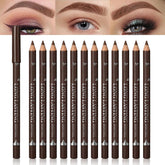 FeiCuiYun 12Pcs eyebrow pencils wooden-core brown provide smooth glide for natural brows all day