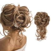 FeidyLong messy bun hair piece closeup with soft fibers for natural volume
