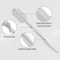 FEISIER ergonomic handle grip ensures comfortable control during thinning and texturizing sessions.