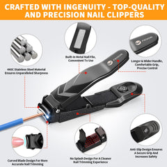 FEIXON Nail Clippers Humanized design emphasizes ergonomic grip and control