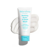 Felor hydrating cleanser bottle shown for daily use with gentle hydration.