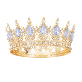 Feltent Gold Crown close-up shows crystal rhinestones for wedding glamour.