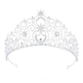 Feltent silver tiara Glinda bubble crown front view for weddings