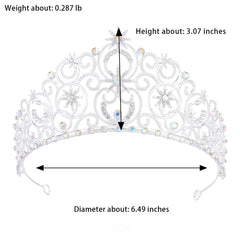 Feltent silver tiara Glinda crown side profile with crystals for prom