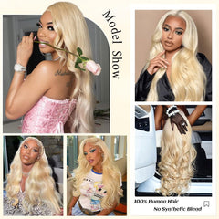 Femca 613 lace front wig back length reveals dramatic 30-inch flow.
