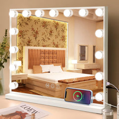 Fenair vanity mirror with lights closeup for precise makeup under adjustable brightness