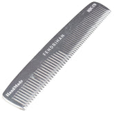 Fendrihan sturdy metal double-tooth barber comb top view for precise grooming and scalp massage.