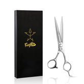 Fengliren sharp barber scissors blade close-up for precise, clean cuts.