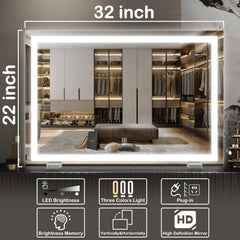 FENNIO makeup mirror with lights side angle, even illumination for detailed work