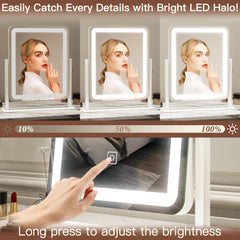 FENNIO vanity mirror 360-degree rotation lets you find the perfect angle.