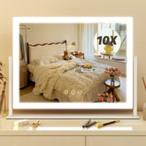 FENNIO vanity mirror with lights front view showing compact 13x17 size for precise makeup