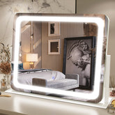 FENNIO vanity mirror with lights highlights 22x17 inch view for precise makeup application.