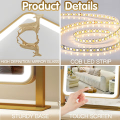 FENNIO vanity mirror lights 360-rotation for flexible viewing angles