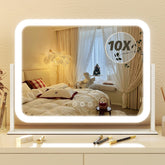 FENNIO vanity mirror with lights front view for compact desk makeup routines.