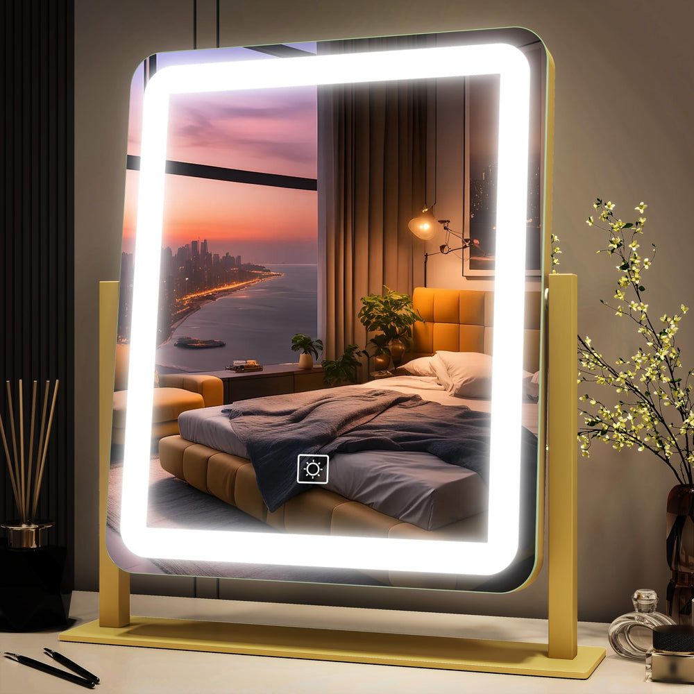 FENNIO vanity mirror with lights shows on-state LEDs for precise makeup