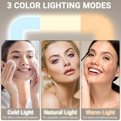 FENNIO vanity mirror smart-touch control demonstrates effortless power, color changes, and brightness.