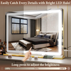FENNIO vanity mirror smart touch control easy one-touch brightness and color