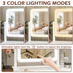 FENNIO vanity mirror three-color light options create warm, natural, or cool tones.