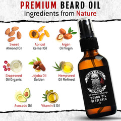 Fenrir beard oil pump application shows easy daily use and quick absorption.