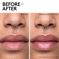 Jojoba and rosehip oils provide deep hydration for lips