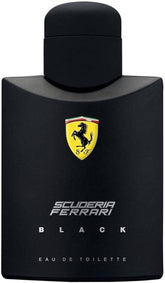 Ferrari Scuderia Black bottle front view for bold daily wear and confidence.