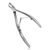 FERYES cuticle clipper with pusher in hand for precise trimming.