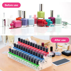 FFowcye display stand with sunglasses demonstrates versatile cosmetics storage