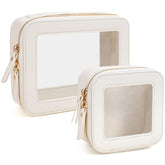 FFpaw travel clear makeup bag set large transparent window shows contents at a glance for quick prep