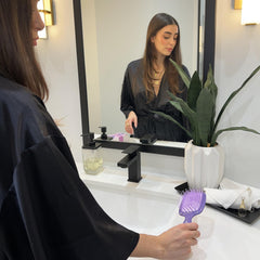 FHI Heat UNbrush on dry hair delivers smooth glide and detangling.