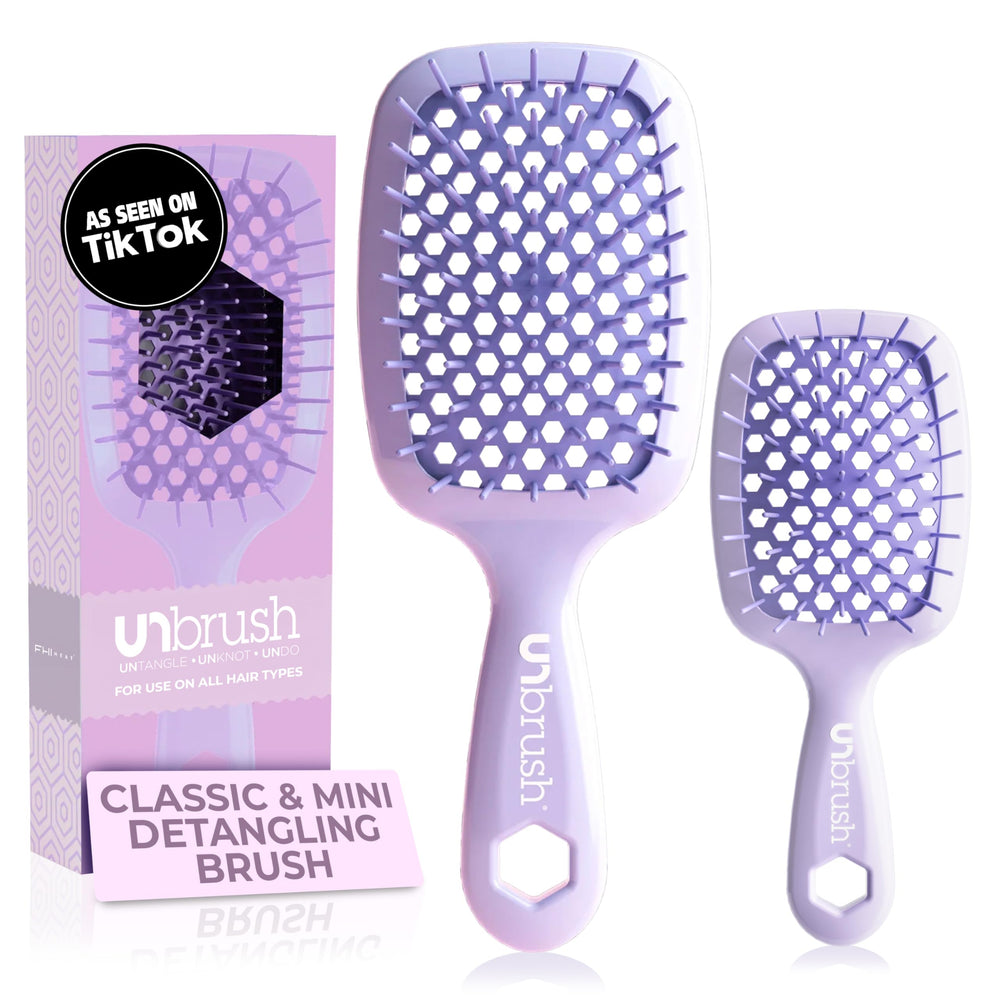 FHI Heat UNbrush Original close-up highlighting dual-length bristles for gentle detangling