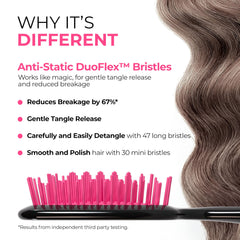 FHI Heat UNbrush on wet hair demonstrates detangling with quick-drying potential