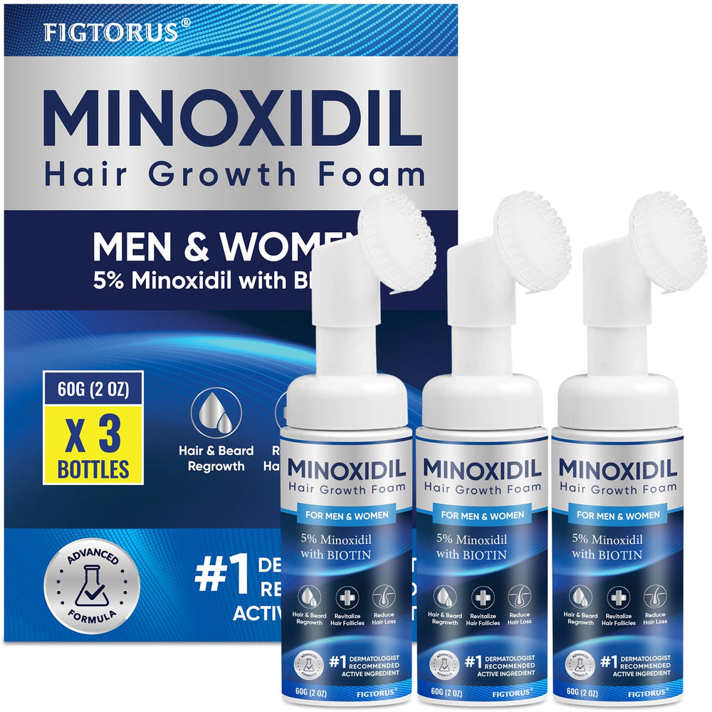 FIGTORUS 5% Minoxidil Foam bottle designed for easy daily scalp application.