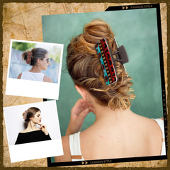 FineCheer cowhide-pattern clip closeup adds rustic charm to any look.