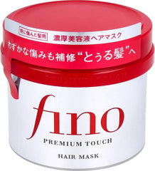 Fino Premium Touch Hair Mask packaging displayed for premium care.
