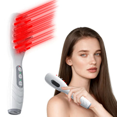 Fiogeo Laser Therapy Hair Growth Comb used at home to target the scalp for potential follicle support