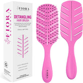 Fiora Naturals Detangler Brush closeup shows ultra-soft bristles for gentle detangling.