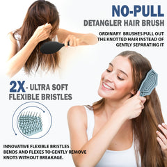Fiora Naturals Detangling Brush vented drying design reduces moisture with airflow.