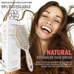 Fiora Naturals Detangling Brush works on wet or dry hair