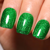 FireDeep Glitter Green Gel Nail Polish bottle showing sparkly salon-quality color