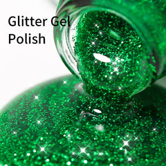 FireDeep Glitter Green Gel Nail Polish brush for smooth, even application