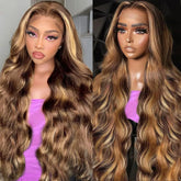 Fironiix 30-inch honey blonde ombre lace-front wig with long waves for daily wear.