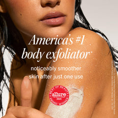 First Aid Beauty KP Bump Eraser texture closeup shows micro-pumice buffing for rough skin.