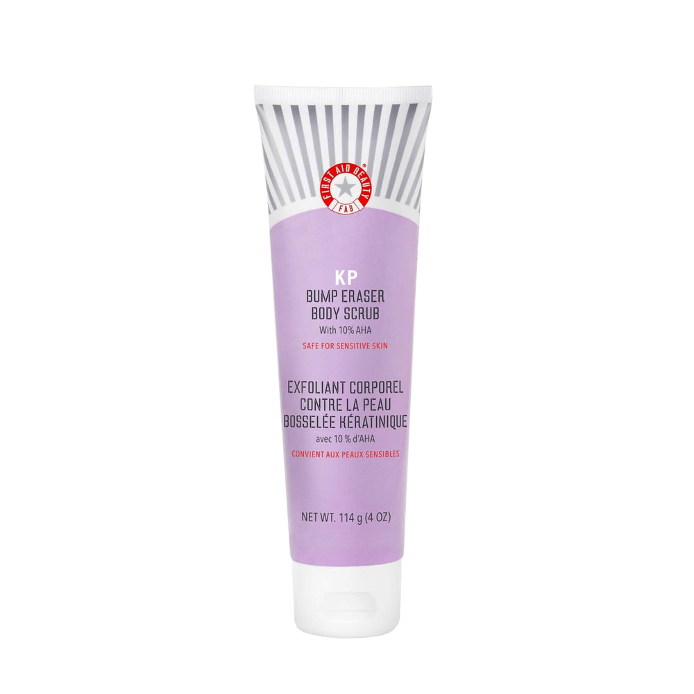 First Aid Beauty KP Bump Eraser bottle pour shows gentle exfoliation for smoother skin