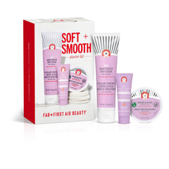 First Aid Beauty Smoothing Brightening Body Lotion Peach bottle highlights hydration with a brightening option.