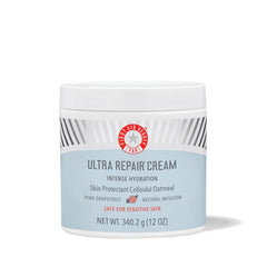First Aid Beauty Ultra Repair Cream packaging front with grapefruit scent emphasis for hydration