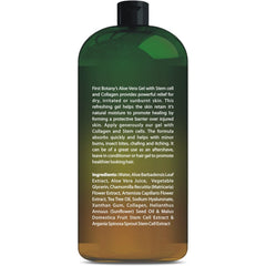 First Botany Aloe Gel texture close-up showing quick-absorbing formula.