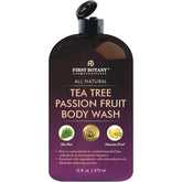 First Botany body wash passion fruit bottle showcases antioxidant cleansing for daily skin care.