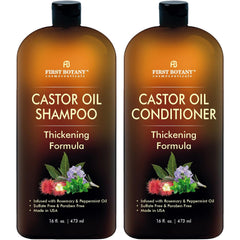 First Botany Castor Oil Shampoo bottle close-up for clean, refreshed hair.