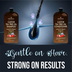 First Botany Castor Tea Tree Conditioner bottle nourishes and smooths hair.