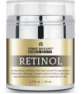 First Botany Korean Retinol Moisturizer jar showing rich hydration and anti-aging support.